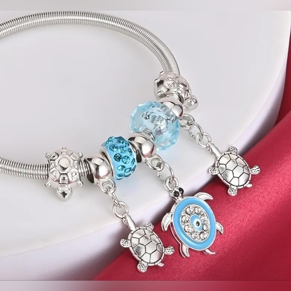 Vintage Devil's Eye Turtle Pendant Bracelets For Women Girls Heart Beads Spring - Picture 1 of 5